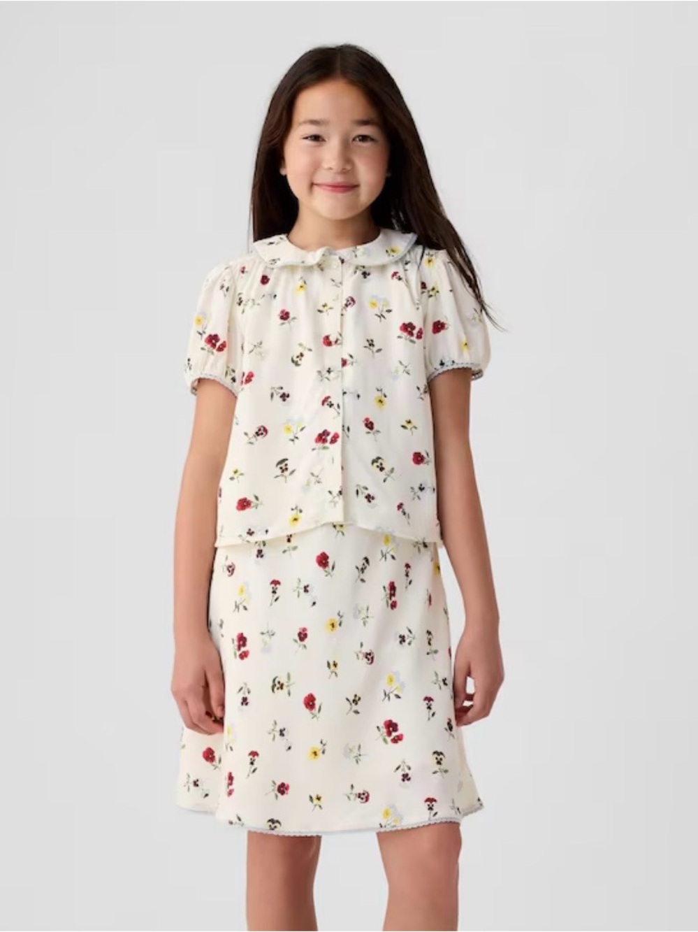 GAP X DOEN KIDS CREAM FLORAL SKIRT.